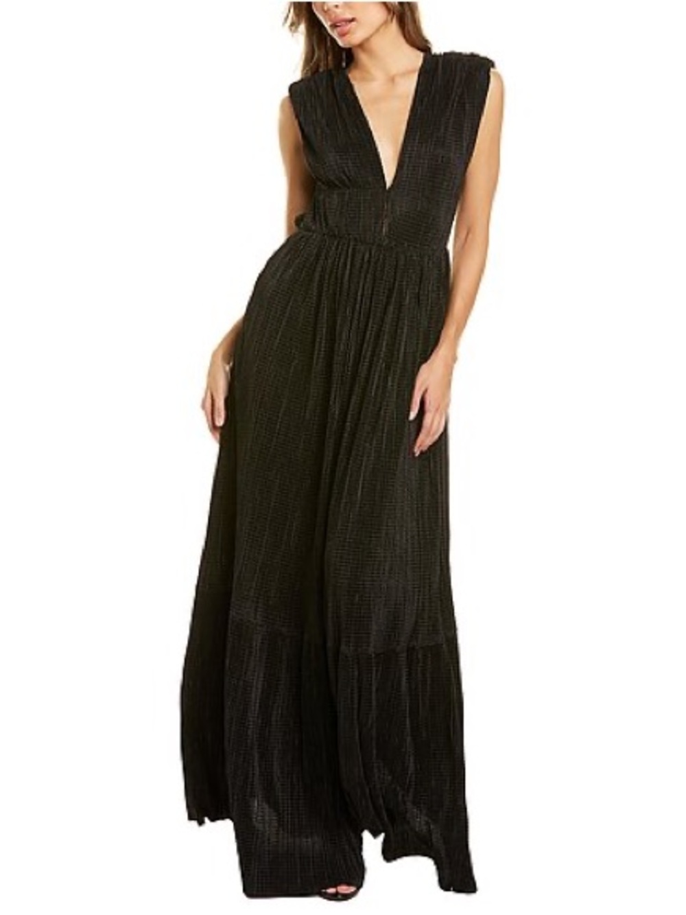 Sabina Musayev Tyler Maxi Dress: Black Deep V Maxi